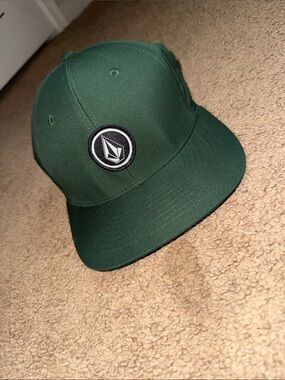 Volcom Forest Green Logo Snapback Hat